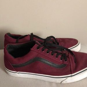 Maroon and Black Old Skool Vans